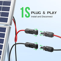 Thumbnail for 1 Pair Solar Connector Y Branch Parallel Adapter Cable Solar Panel Connectors Wire Plug Solar Panel