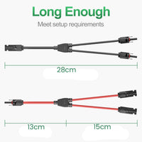 Thumbnail for 1 Pair Solar Connector Y Branch Parallel Adapter Cable Solar Panel Connectors Wire Plug Solar Panel