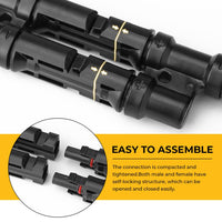 Thumbnail for 1 Pair 2 To 1 2 branch Waterproof T Branch Cable Connectors Solar PV Panel Connector Male & Female