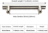 Thumbnail for Brushed Stainless steel Kitchen Door Cabinet Drawer Handle Pulls 128MM
