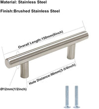 Thumbnail for Brushed Stainless steel Kitchen Door Cabinet Drawer Handle Pulls 96MM