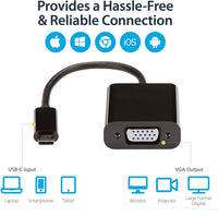 Thumbnail for USB-C Type C USB 3.1 Male to VGA Female Monitor Projector Adapter Cable Macbook
