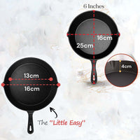 Thumbnail for 6inch 16cm Cast Iron Skillet Cookware Chef Quality Pre-Seasoned Pan Pans