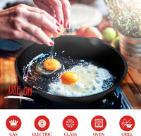 Thumbnail for 8inch 21cm Cast Iron Skillet Cookware Chef Quality Pre-Seasoned Pan Pans