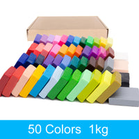 Thumbnail for 50Colors 1KG Toy DIY Craft Malleable Modelling Soft Clay Block Set Fimo Polymer