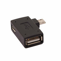 Thumbnail for 2-in-1 Powered Micro USB OTG Adapter Right Angled PlayStaion Classic Chromecast Android Phone Tablet