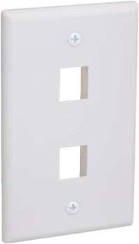 Thumbnail for 2 Port QuickPort outlet Wall Plate face plate, two Gang White