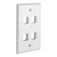 Thumbnail for 4 Port QuickPort outlet Wall Plate face plate, four Gang White