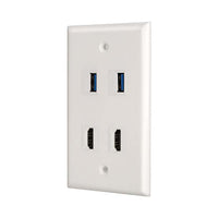 Thumbnail for 2 USB3.0 + 2 HDMI Port Component Composite Wall Face Plate Panel