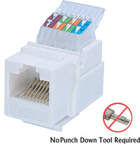 Thumbnail for CAT6 RJ45 Keystone Jack Ethernet Cable Patch Panel Wall Plate No Tool Required