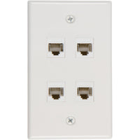 Thumbnail for Ethernet Wall Plate 4 Port Cat6 Ethernet Cable Wall Plate Adapter