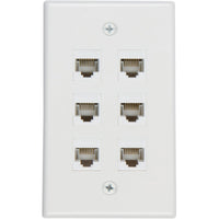 Thumbnail for Ethernet Wall Plate 6 Port Cat6 Ethernet Cable Wall Plate Adapter
