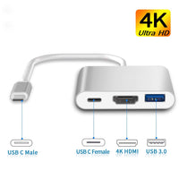 Thumbnail for USB C to HDMI Adapter Type C AV Converter 4K HDMI USB 3.0 Port USB-C Female
