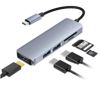 Thumbnail for 5IN1 USB Type C Hub Thunderbolt 3 to HDMI Adapter USB 3.0 SD/TF Card Reader
