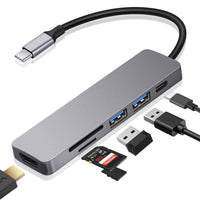 Thumbnail for 7 in 1 USB C Hub Adapter USB C 4K HDMI USB3.0 SD/TF Card Reader Dongle USB C Laptops MacBook