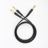 Thumbnail for 1.5m Gold Plated 6.35mm Male to 2x 6.35mm Male Mono Y Splitter Audio Cable