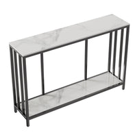 Thumbnail for Interior Ave - Bronte Dual Layer Marble Stone Console - White Marble Stone