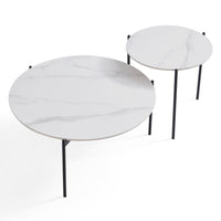 Thumbnail for Interior Ave - Bianco Nested Coffee Table Set - White Marble Stone