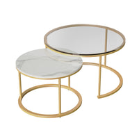 Thumbnail for Interior Ave - Elle Luxe - Marble & Gold Nested Coffee Table