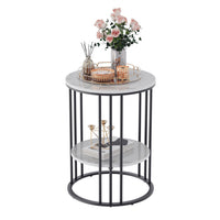 Thumbnail for Interior Ave - Cleo Black Two Shelf Stone Side Table