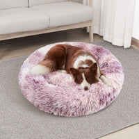 Thumbnail for Pawfriends Dog Cat Pet Calming Bed Warm Soft Plush Round Nest Comfy Sleeping Cave MEL 120cm