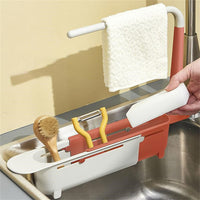 Thumbnail for Cookingstuff Sink Storage Rack Kitchen Retractable Drain Expandable Basket Organizer Green