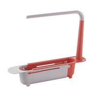 Thumbnail for Cookingstuff Sink Storage Rack Kitchen Retractable Drain Expandable Basket Organizer Red