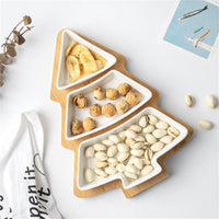 Thumbnail for Cookingstuff Small Tree Split Dried Fruit Plate Household Creative Plate Plastic Snack Box
