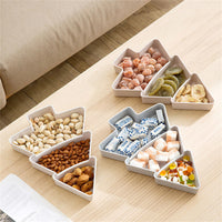 Thumbnail for Cookingstuff Small Tree Split Dry Fruit Plate Food Storage Household Snack Plate Plastic Pink