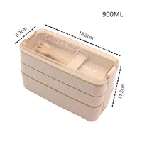 Thumbnail for Cookingstuff 3-Layer Bento Box Students Lunch Box Eco-Friendly Leakproof 900ml Food Container