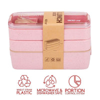 Thumbnail for Cookingstuff 3-Layer Bento Box Students Lunch Box Eco-Friendly Leakproof 900ml Food Container