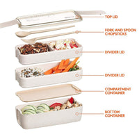 Thumbnail for Cookingstuff 3-Layer Bento Box Students Lunch Box Eco-Friendly Leakproof 900ml Food Container
