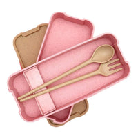 Thumbnail for Cookingstuff 3 Layer Bento Box With Cover Lunch Eco Friendly Leakproof Food Container