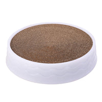 Thumbnail for Pawfriends Cat Claw Plate Wear-Resistant Replaceable Round Corrugated Paper Pet Toy White