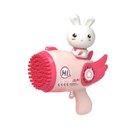Thumbnail for Bubblerainbow Pink Rabbit 69-Hole Automatic Bubble Gun Toy Outdoor Soap Cartoon Machine