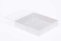 Thumbnail for 100 Pack of 10cm Square Invitation Coaster Favor Function product Presentation Cookie Biscuit Patisserie Gift Box - 2cm deep - White Card with Clear Slide On PVC Lid