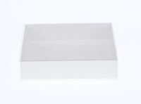 Thumbnail for 100 Pack of White Card Box - Clear Slide On Lid - 17 x 25 x 5cm -  Large Beauty Product Gift Giving Hamper Tray Merch Fashion Cake Sweets Xmas