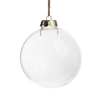 Thumbnail for 24 Bulk Buy Pack of Glass Bauble 10cm Diameter Round Clear with Silver Cap - table or tree centrepice personal memory theme craft gift