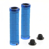 Thumbnail for Bike Handlebar Grips MTB Mountain BMX Bike Bicycle Soft BLUE Fixed Double Lock Screw Tight Grips - Easy Fit - Rockbros