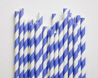 Thumbnail for 1000 Bulk Wholesale Pack Blue White Drinking Straws Biodegradable Eco Paper Birthday Party Event Bistro Bar Cafe Take Away