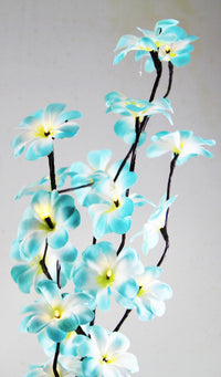 Thumbnail for 1 Set of 50cm H 20 LED Blue Frangipani Tree Branch Stem Fairy Light Wedding Event Party Function Table Vase Centrepiece Tropical Decoration