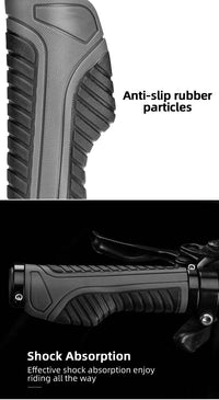 Thumbnail for Bicycle Grips MTB Road Bike Double Lock Rubber Handlebar Grips Anti-Slip Rock Bros RED