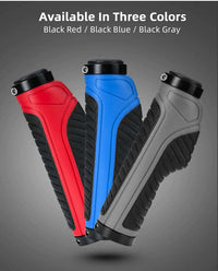 Thumbnail for Bicycle Grips MTB Road Bike Double Lock Rubber Handlebar Grips Anti-Slip Rock Bros RED