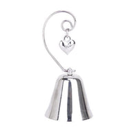 Thumbnail for 50 Pack of Silver Wedding Kissing Bell Name Card Stand Holder with Heart in Ring Bomboniere Favour Gift