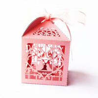 Thumbnail for Pink Dove Bird Heart Baby Birth naming Ceremony Bomboniere Favor Lolly Gift Card Box - 10 Pack