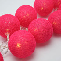 Thumbnail for 1 Set of 20 LED Red 5cm Cotton Ball Battery Powered String Lights Christmas Gift Home Wedding Party Bedroom Decoration Outdoor Indoor Table Centrepiece