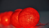 Thumbnail for 1 Set of 20 LED Red 5cm Cotton Ball Battery Powered String Lights Christmas Gift Home Wedding Party Bedroom Decoration Outdoor Indoor Table Centrepiece