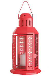 Thumbnail for 5 Pack of Red Metal Miners Lantern Summer Xmas Wedding Home Party Room Balconey Deck Decoration 21cm Tealight Candle
