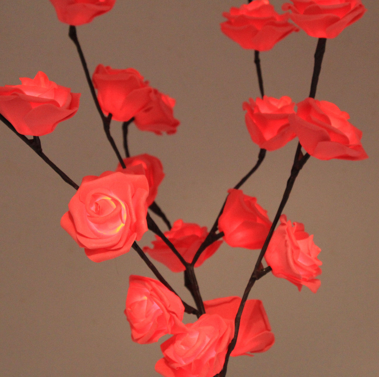 1 Set of 50cm H 20 LED Red Rose Tree Branch Stem Fairy Light Wedding Event Party Function Table Vase Centrepiece Decoration