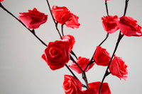 Thumbnail for 1 Set of 50cm H 20 LED Red Rose Tree Branch Stem Fairy Light Wedding Event Party Function Table Vase Centrepiece Decoration